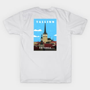 Tallinn, Estonia. Retro travel poster T-Shirt